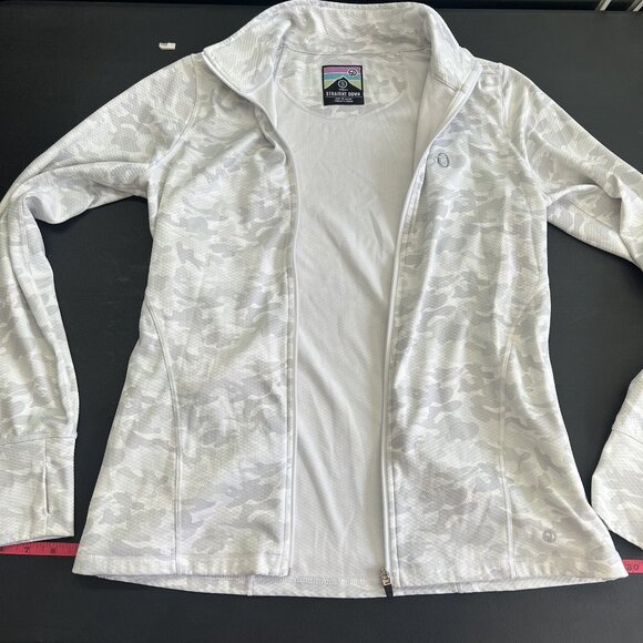 Straight Down Light Grey and White Camouflage Womens Zip Up Jacket Size S - Picture 9 of 15
